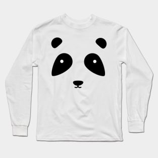 Cute Panda Face T-Shirt Long Sleeve T-Shirt